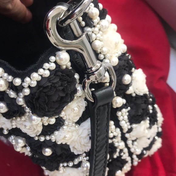 VALENTINO GARAVANI Tote Flowers Silk Faux Pearls - Picture 5 of 6